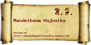 Mandelbaum Hajnalka névjegykártya